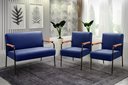 Ver imagem 1 de Conjunto com 2 Poltronas e Namoradeira Decorativa Jade Sala de Estar Azul Marinho
