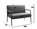 Ver imagem 3 de Conjunto com 2 Poltronas e Namoradeira Decorativa Jade Sala de Estar Cinza Grafite