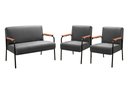 Ver imagem 2 de Conjunto com 2 Poltronas e Namoradeira Decorativa Jade Sala de Estar Cinza Grafite