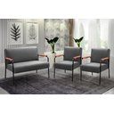 Ver imagem 1 de Conjunto com 2 Poltronas e Namoradeira Decorativa Jade Sala de Estar