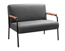 Ver imagem 4 de Conjunto com 2 Poltronas e Namoradeira Decorativa Jade Sala de Estar Cinza Grafite