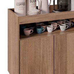 Balcão Aparador Buffet Cantinho do Café 71cm Lice M24 Freijó - Mpozenato - 6