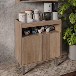 Balcão Aparador Buffet Cantinho do Café 71cm Lice M24 Freijó - Mpozenato - 2