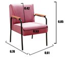 Ver imagem 7 de Conjunto com 2 Poltronas e Namoradeira Decorativa Jade Sala de Estar Rosa