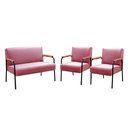 Ver imagem 2 de Conjunto com 2 Poltronas e Namoradeira Decorativa Jade Sala de Estar Rosa