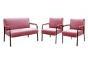 Ver imagem 2 de Conjunto com 2 Poltronas e Namoradeira Decorativa Jade Sala de Estar Rosa