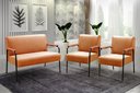 Ver imagem 1 de Conjunto com 2 Poltronas e Namoradeira Decorativa Jade Sala de Estar Laranja Terracota