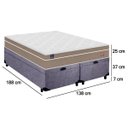 Ver imagem 4 de Cama Box Baú Casal Bipartido Suede + Colchão Lis Molas Ensacadas Plumatex 138cm – Suporta até 120 Kg