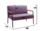 Ver imagem 3 de Conjunto com 2 Poltronas e Namoradeira Decorativa Jade Sala de Estar Roxo