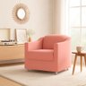 Poltrona Decorativa para Sala, Escritorio, Recepção Tila Suede Rosa - 1