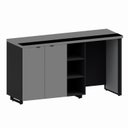 Ver imagem 2 de Aparador Frigobar de Embutir Direito com Armário 2 Portas com Pés em Metal Corporate