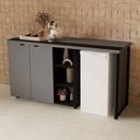 Ver imagem 6 de Aparador Frigobar de Embutir Direito com Armário 2 Portas com Pés em Metal Corporate