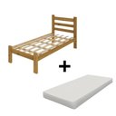 Ver imagem 2 de Cama Solteiro Madeira Maciça Rubi Cor Nogueira com Colchão