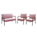 Ver imagem 2 de Conjunto com 2 Poltronas e Namoradeira Decorativa Jade Sala de Estar