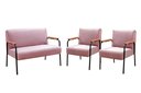 Ver imagem 2 de Conjunto com 2 Poltronas e Namoradeira Decorativa Jade Sala de Estar Rosa Rose