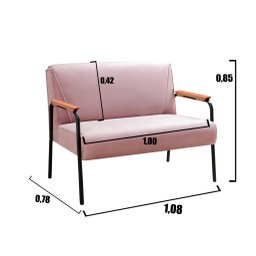 Conjunto com 2 Poltronas e Namoradeira Decorativa Jade Sala de Estar - 3
