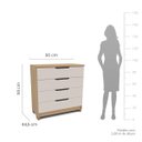Ver imagem 3 de Cômoda Barcelona em MDF 4 Gavetas 90x93cm Carvalho/Off White 250823