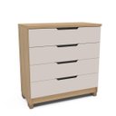 Ver imagem 2 de Cômoda Barcelona em MDF 4 Gavetas 90x93cm Carvalho/Off White 250823
