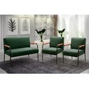 Ver imagem 1 de Conjunto com 2 Poltronas e Namoradeira Decorativa Jade Sala de Estar Verde