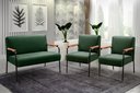 Ver imagem 1 de Conjunto com 2 Poltronas e Namoradeira Decorativa Jade Sala de Estar Verde