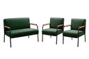 Ver imagem 2 de Conjunto com 2 Poltronas e Namoradeira Decorativa Jade Sala de Estar Verde