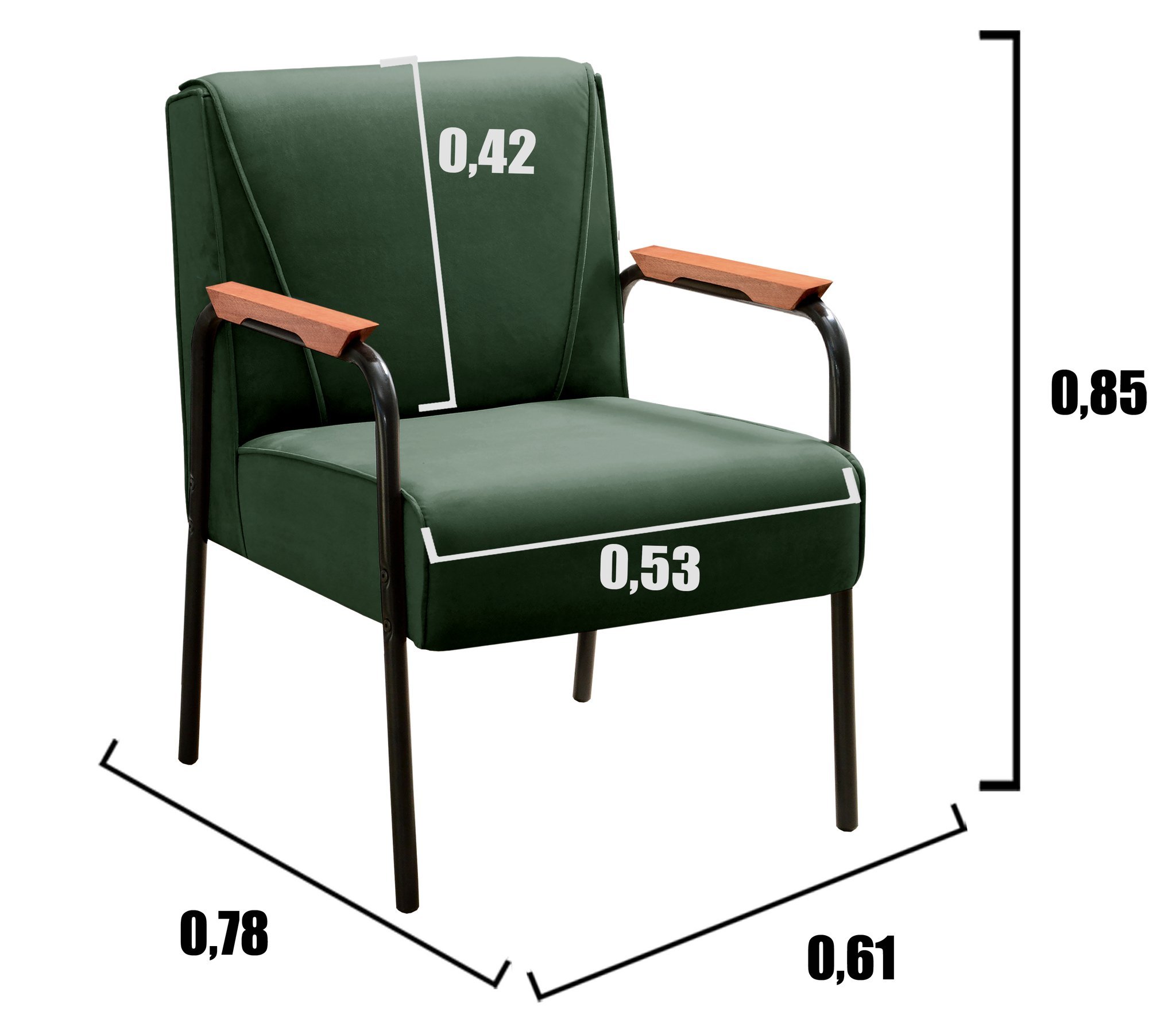 Conjunto com 2 Poltronas e Namoradeira Decorativa Jade Sala de Estar - 8