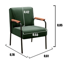 Conjunto com 2 Poltronas e Namoradeira Decorativa Jade Sala de Estar - 8