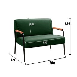 Conjunto com 2 Poltronas e Namoradeira Decorativa Jade Sala de Estar - 3