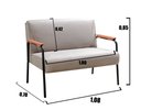 Ver imagem 3 de Conjunto com 2 Poltronas e Namoradeira Decorativa Jade Sala de Estar Cinza Capuccino