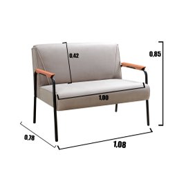 Conjunto com 2 Poltronas e Namoradeira Decorativa Jade Sala de Estar - 3