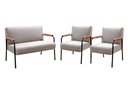 Ver imagem 2 de Conjunto com 2 Poltronas e Namoradeira Decorativa Jade Sala de Estar Cinza Capuccino