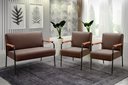 Ver imagem 1 de Conjunto com 2 Poltronas e Namoradeira Decorativa Jade Sala de Estar Marrom