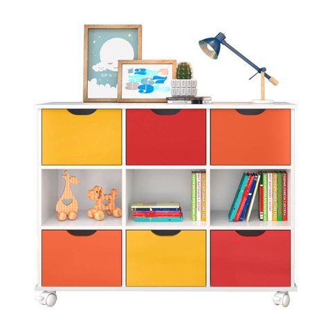 Nicho Organizador c/ 6 Gavetas com Rodízio Roterdã Q01 - Doce Sonho Móveis NICHO ORGANIZADOR NICHO D