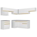 Ver imagem 6 de Cozinha Completa Compacta Armário Canto FL2106 Veneza Multi Branco/Dourado