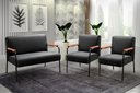 Ver imagem 1 de Conjunto com 2 Poltronas e Namoradeira Decorativa Jade Sala de Estar Preto