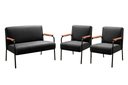 Ver imagem 2 de Conjunto com 2 Poltronas e Namoradeira Decorativa Jade Sala de Estar Preto