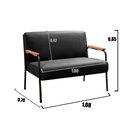 Ver imagem 3 de Conjunto com 2 Poltronas e Namoradeira Decorativa Jade Sala de Estar Preto
