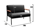 Ver imagem 3 de Conjunto com 2 Poltronas e Namoradeira Decorativa Jade Sala de Estar Preto