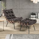 Ver imagem 5 de Puff de Couro Legítimo Costela