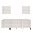 Ver imagem 3 de Cozinha Completa Modulada 5 Peças 3 Balcões 2 Armários Aéreos Iluminata Cinza/Branco/Fendi