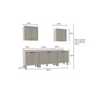 Ver imagem 4 de Cozinha Completa Modulada 5 Peças 3 Balcões 2 Armários Aéreos Iluminata Cinza/Branco/Fendi