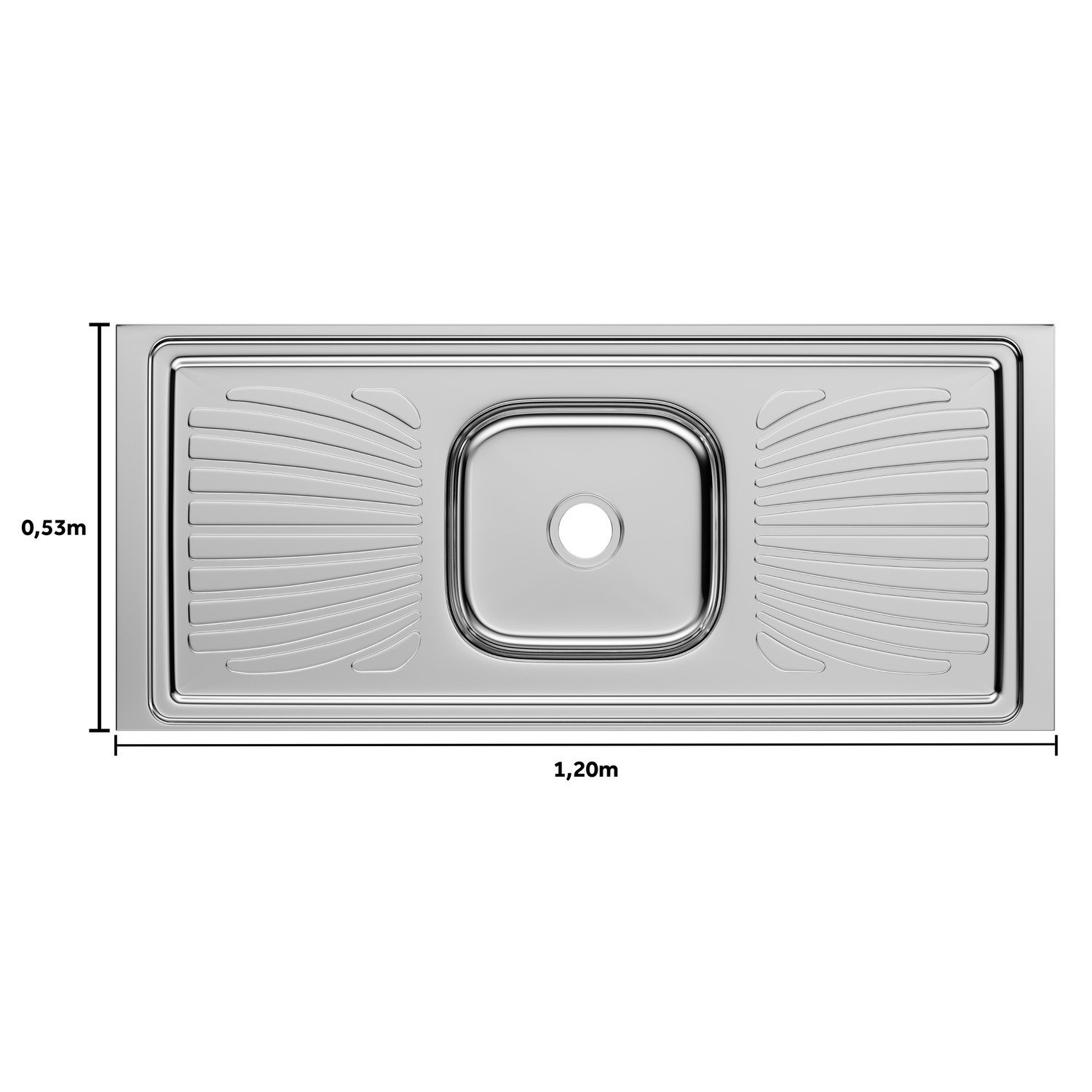 Pia Inox Monobloco Concretada Forminox 1,20 m - 3