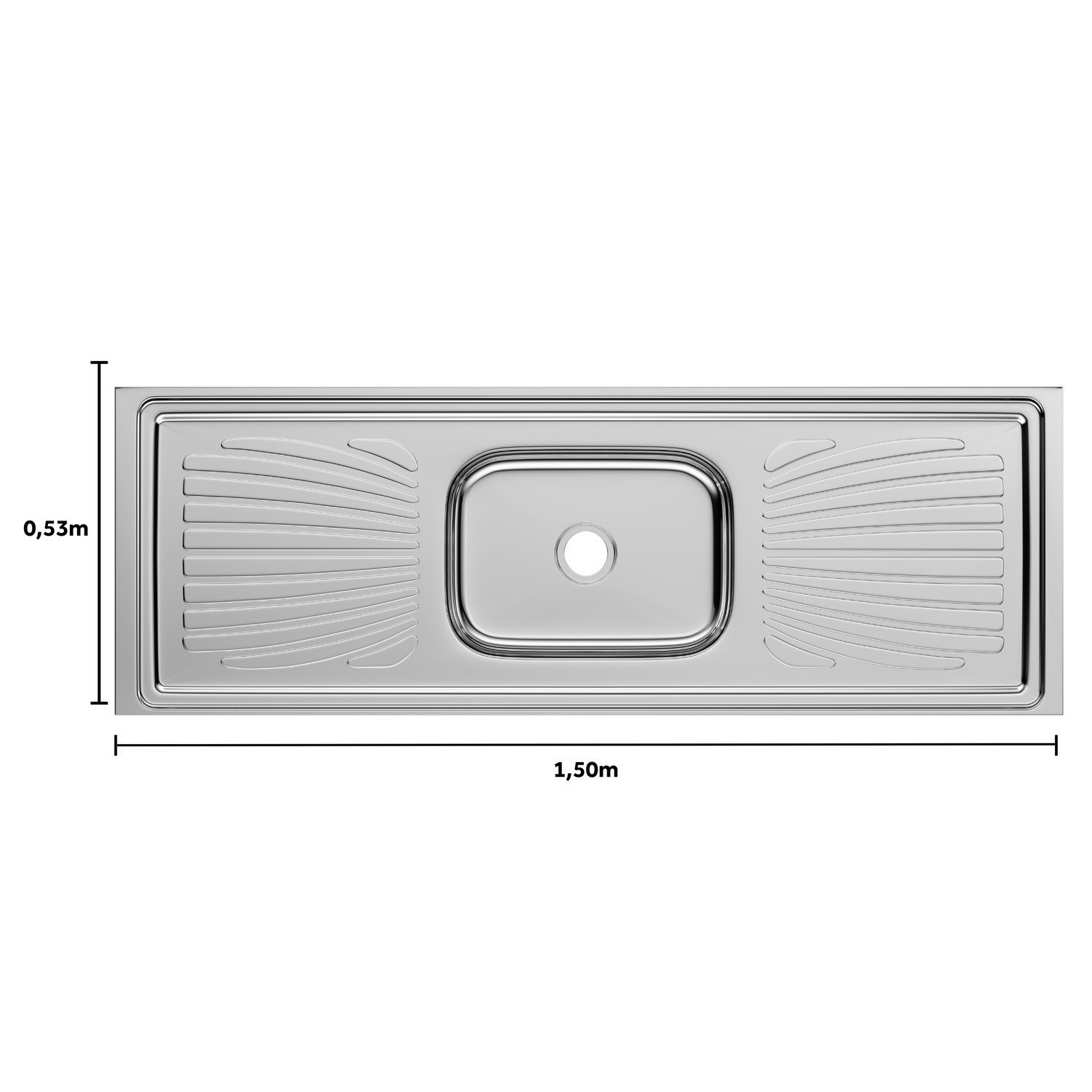 Pia Inox Monobloco Concretada Forminox 1,50 - 3