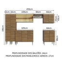 Ver imagem 4 de Armário de Cozinha Completa 293cm Rustic Emilly Madesa 05