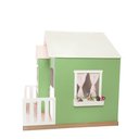 Ver imagem 2 de Casinha de Brinquedo Artesanal Janela Lateral Versátil com Cortinas Mdf Verde/branco L12 - Criança F