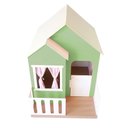 Ver mais imagens de Casinha de Brinquedo Artesanal Janela Lateral Versátil com Cortinas Mdf Verde/branco L12 - Criança F