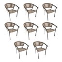 Ver imagem 1 de Kit 8 Cadeiras de Jantar Corda Náutica Nude Base Aluminio Rami Sofia Linha Plus