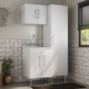 Ver imagem 1 de Conjunto Armários de Lavanderia com Gabinete e Tanque 45l Multimóveis Cr30041