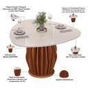 Ver imagem 4 de Mesa de Jantar 6 Lugares Orgânica Tampo com Vidro 136cm Merisi D05 Freijó Off White - Lyam Decor