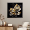 Ver imagem 2 de Quadro 50cm X 50cm Folhas Douradas Iii Tropical Artes